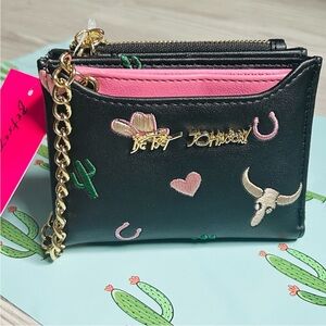 🆕🌵Betsey Johnson Western Wallet & Chain Card Holder NWT👢